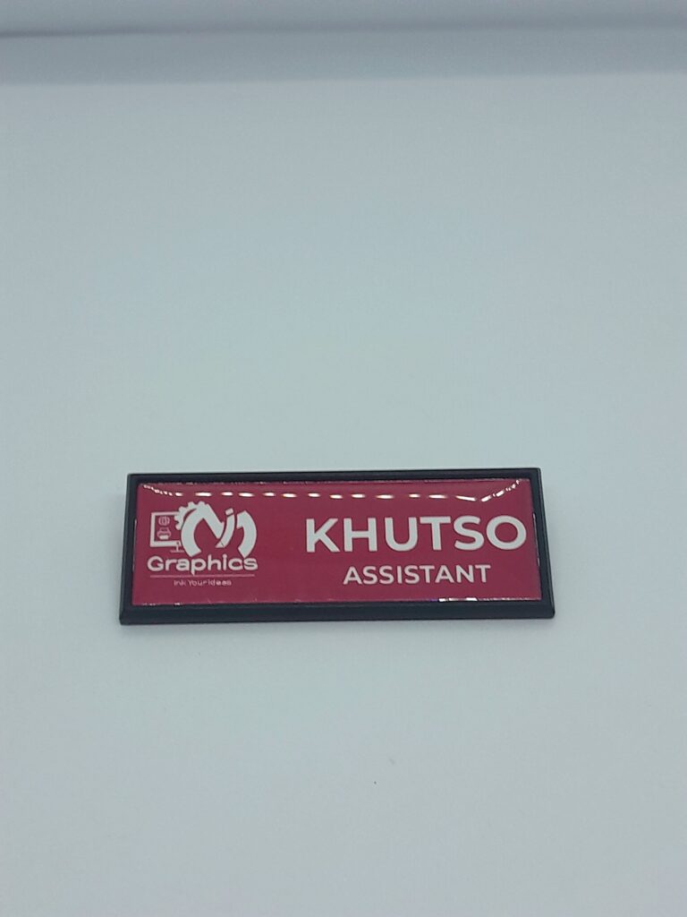 Personalized Name Tag with Clear Cover